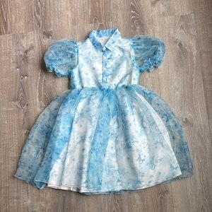 Blue Floral Puff Sleeve Dress 👗